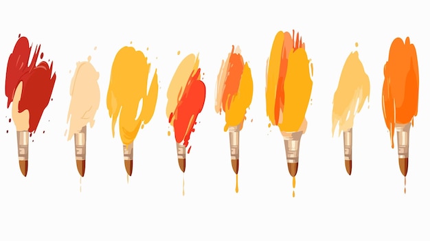 Vector set of art brushes with abstract paint stains