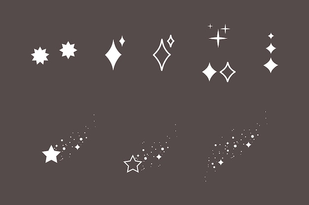 A set of astrological abstract elements such as the moon, month, stars.