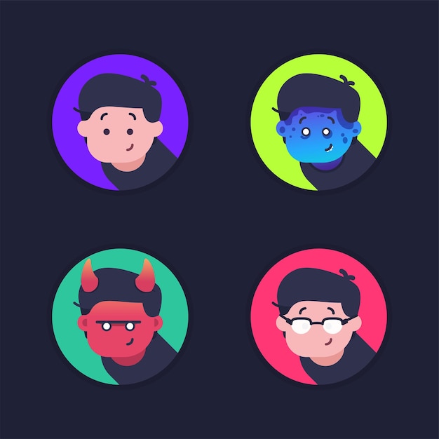 Set of avatar icon with variation design character