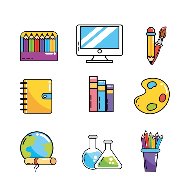 Set back school creative utensils