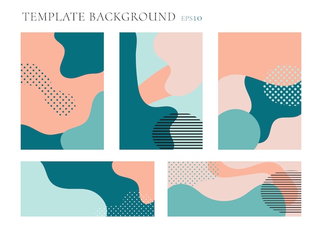 Set of background geometric fluid shapes