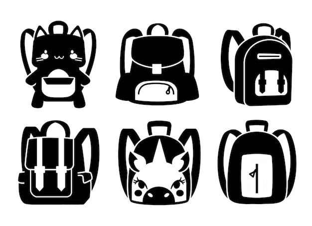 Set of backpacks icon