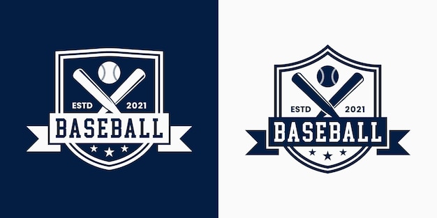 Set badge baseball logo design vintage style for sport