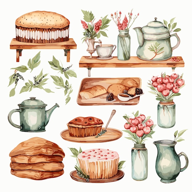 Set Baking Country Kitchen Clipart