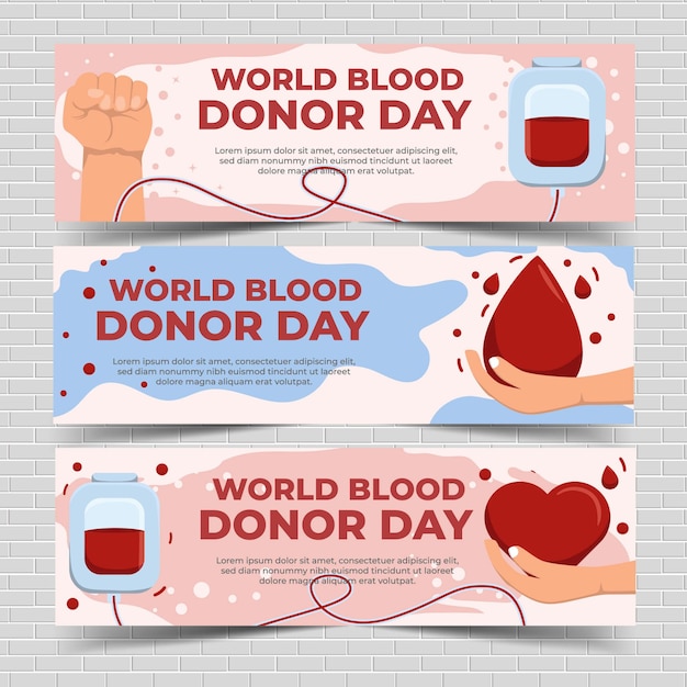 Set Banner Template World Blood Donor Day