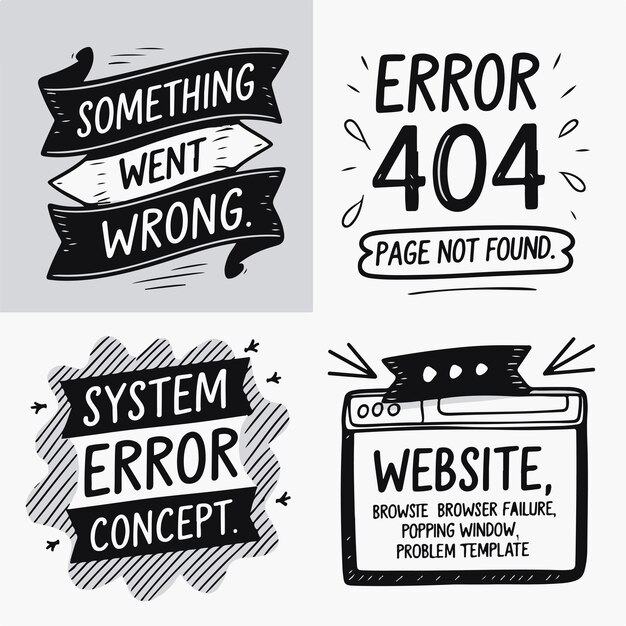 Set of banners 404 page error