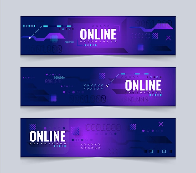 Vector a set of banners for online and internet.