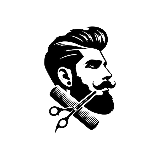 set of barber vector silhouette design