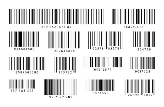 Set of barcodes Industrial code bars