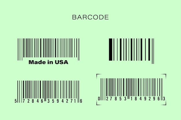 Set of barcodes on white background