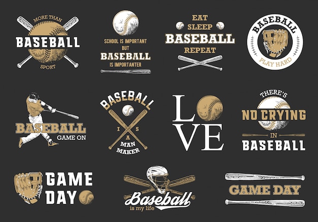 Set of baseball logos