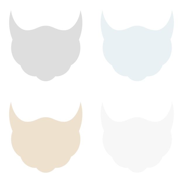 Set of Beard in flat style isolated