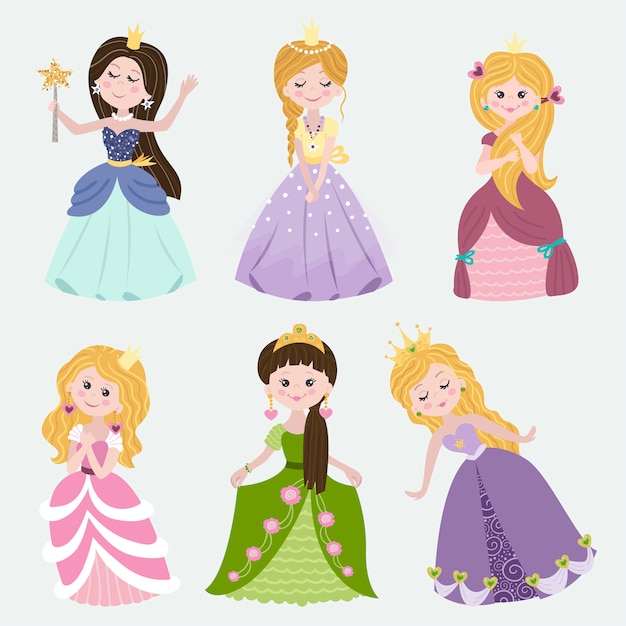 set of beautiful princess