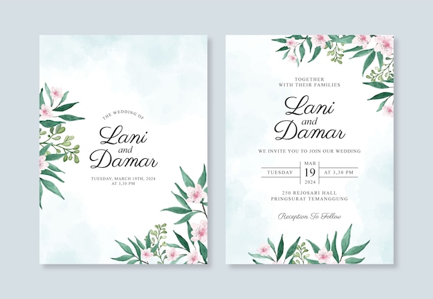 set of Beautiful wedding invitations