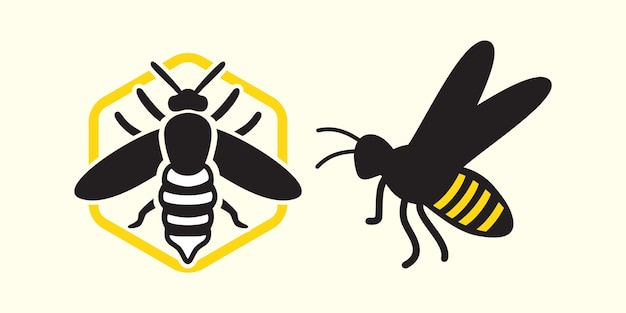 Set of bee design illustration