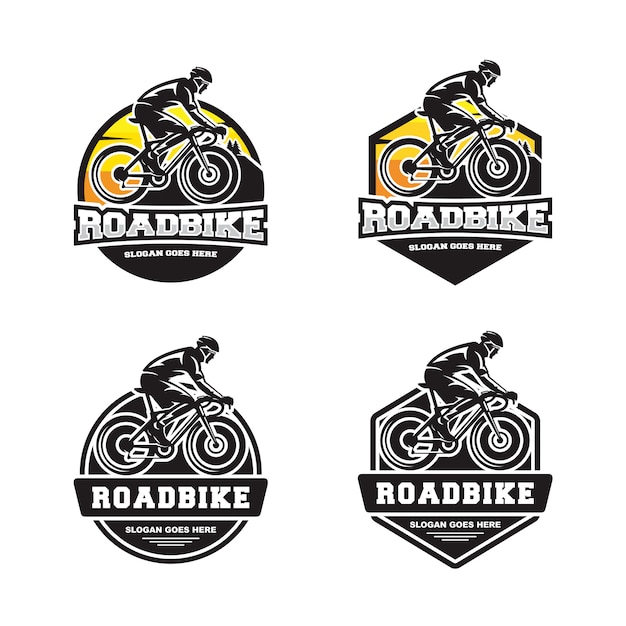 Set of bicycle road bike logo