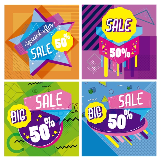 Set of big and mega sale posters