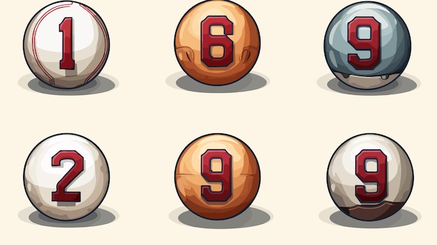 Vector a set of billiards with the number 9 on the right