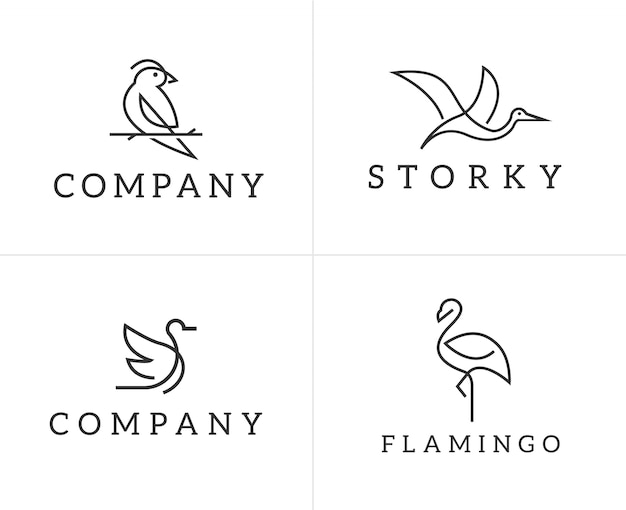 Set of Birds logo design template