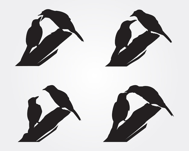 Set of birds silhouette