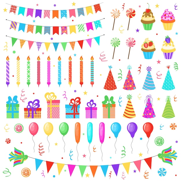 Set of   birthday party elements