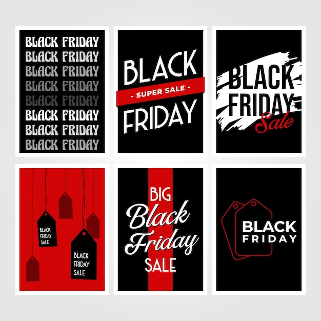 Set of black friday background poster print illustration design