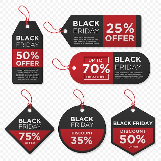 Vector set of black friday price tag labels tamplates