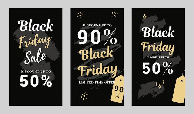 Set Black friday sale banner stories templates for social media