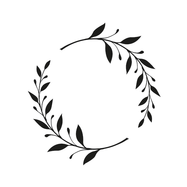 Set of black laurels frames branches Vintage laurel wreaths collection Hand drawn vector laurel le