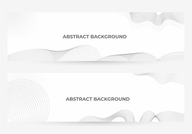 set of black line fluid banner template