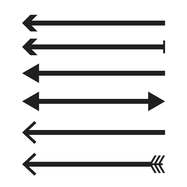 Set of black and white arrows or direction indicator