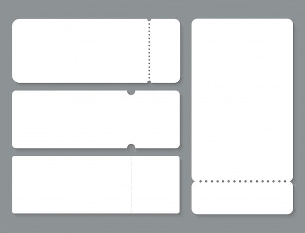 Set of blank tickets