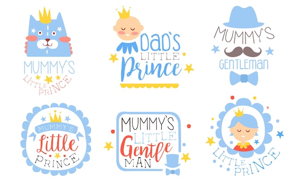 Vector set of blue contour pictures for parents vector illustration