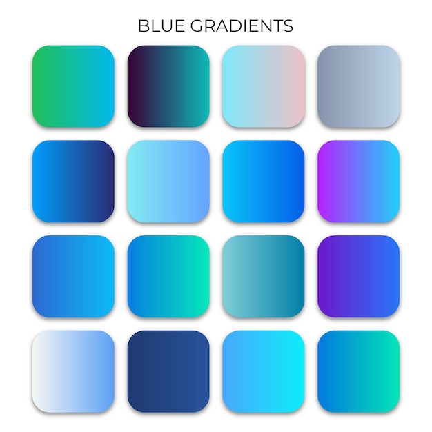 SET OF BLUE GRADIENT COLOR PALETTE