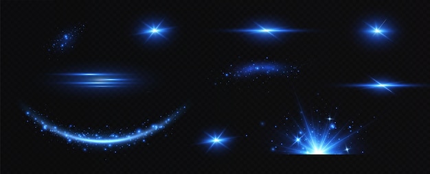 A set of blue stars with a black background