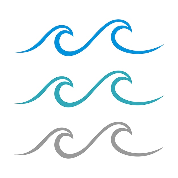 Set Blue Waves Line Logo Template Illustration Design Vector EPS 10