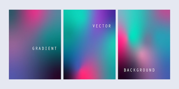 Set of blurred colorful gradient background Vector abstract design