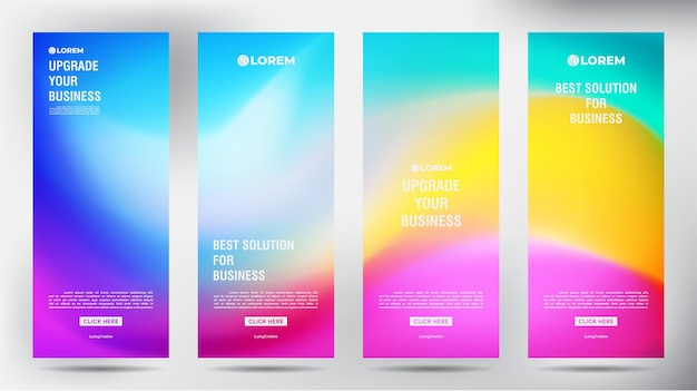 Set of Blurred Colorful roll up business brochure flyer banner design vertical template cover presentation background modern publication xbanner and flagbanner Roll up banner stand template design