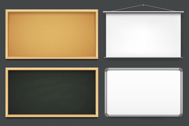 Vector set of boards templates or mockup vector set