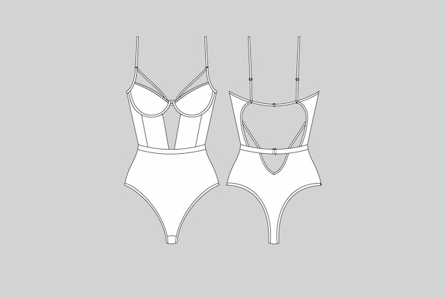 Set of bodysuit bodysuit vector illustration underwear setlingerie