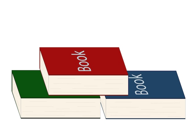 Set of books of a different colors on a white background vector illustration