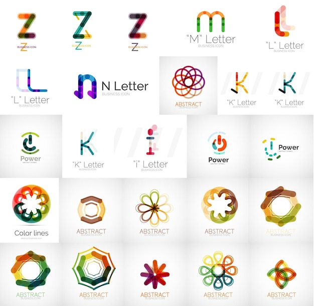 Set of branding company logo elements