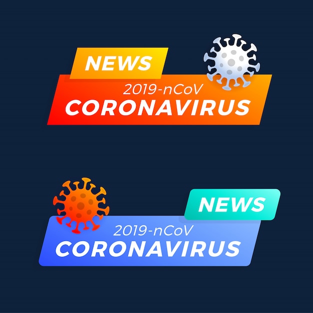 Set Breaking news headline COVID-19 or Coronavirus. Coronavirus in Wuhan vector illustration.