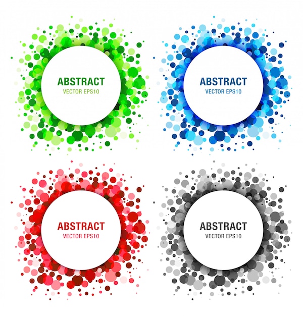 Set of Bright Abstract Circles Frames Design Elements