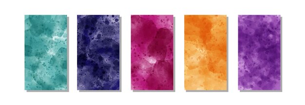 Vector set of bright colorful watercolor background for poster, brochure or flyer poster