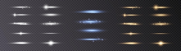 Set of bright gold stars with highlights. vector png