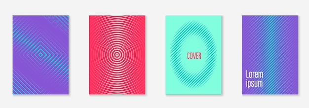 Set brochure as minimalist trendy cover Line geometric element