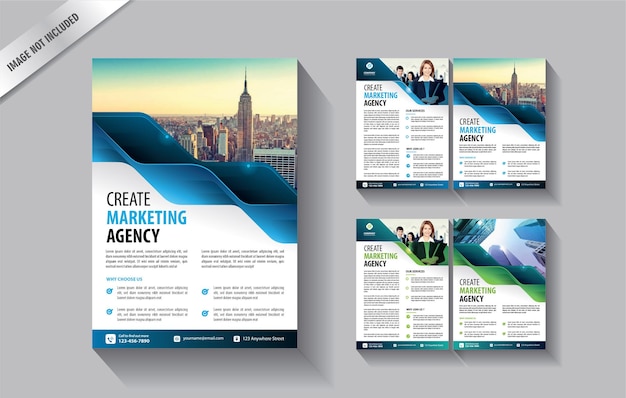 set brochure flyer business template for annual report with new idea