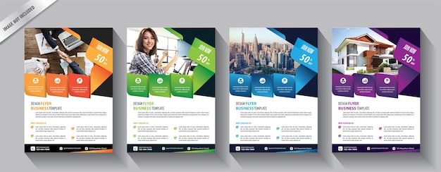 set brochure flyer business template for annual report with new idea