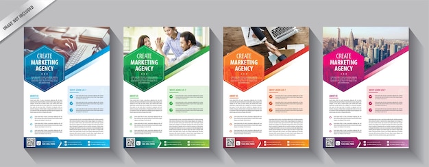 set brochure flyer business template for annual report with new idea